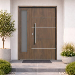 PUERTA FUTURA 71 CAOBA CON POSTIGO FIJO PAVIR